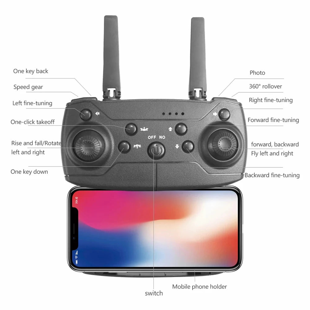 Professional Drone E88 4K Wide-Angle HD